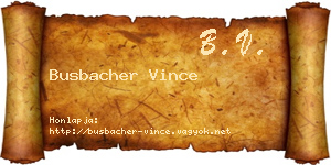 Busbacher Vince névjegykártya